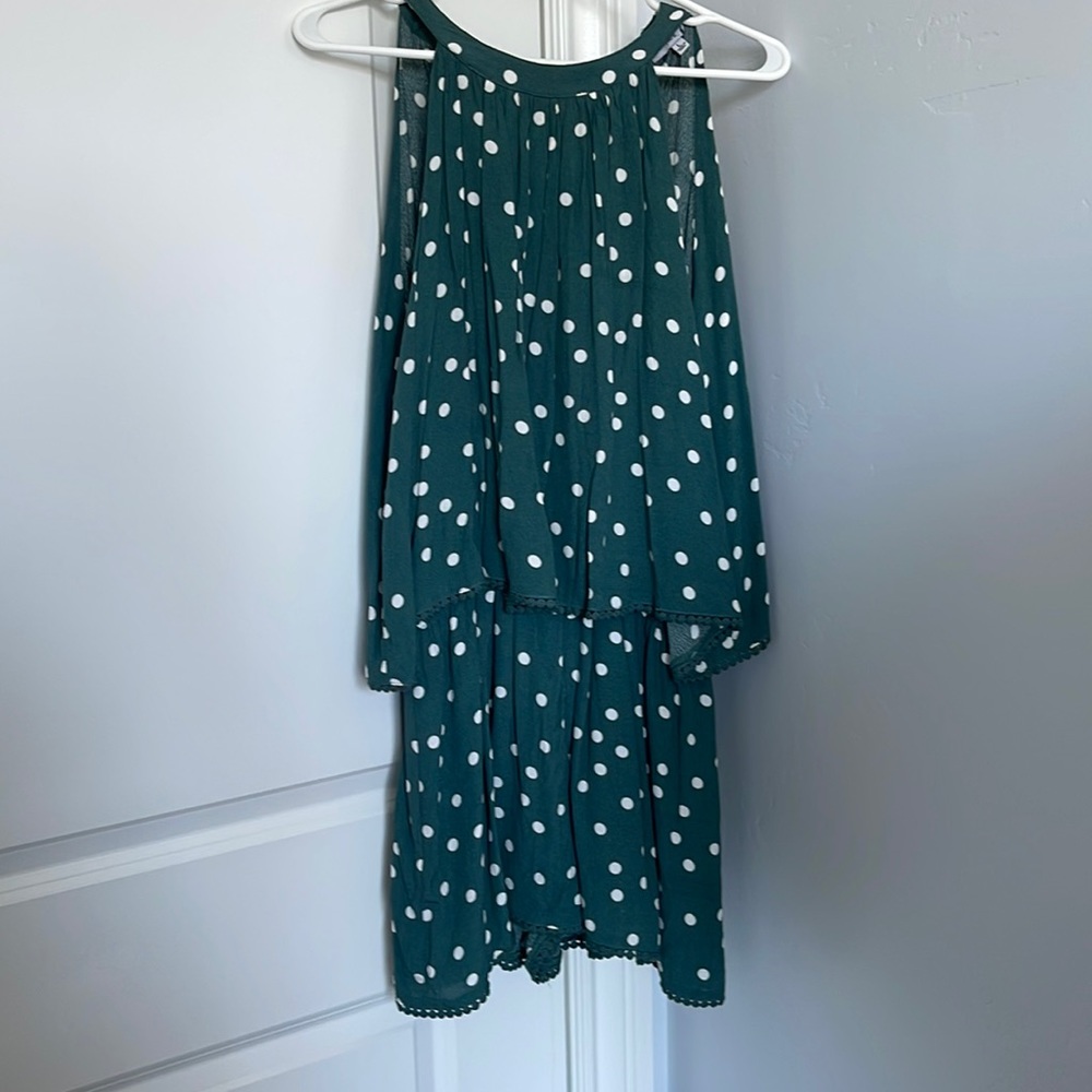 Jewel green Halter shorts romper..  only worn once. Make me an offer.